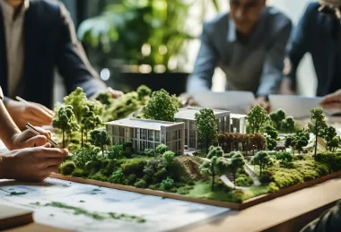 Maqueta de proyecto arquitectónico sostenible